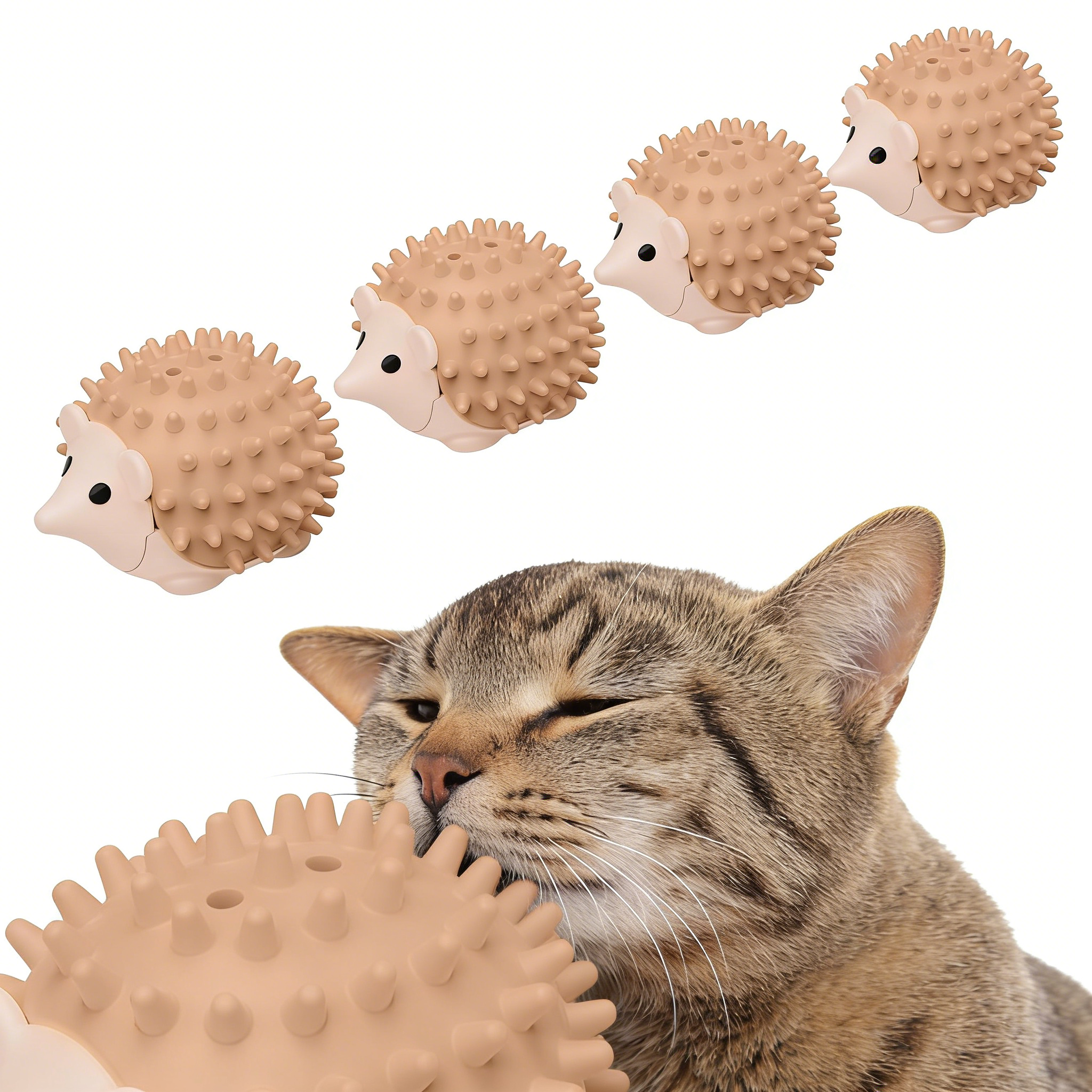 3 PCS Catnip Toys Self-Grooming Cat Brush with Catnip Ball & Gall Fruit