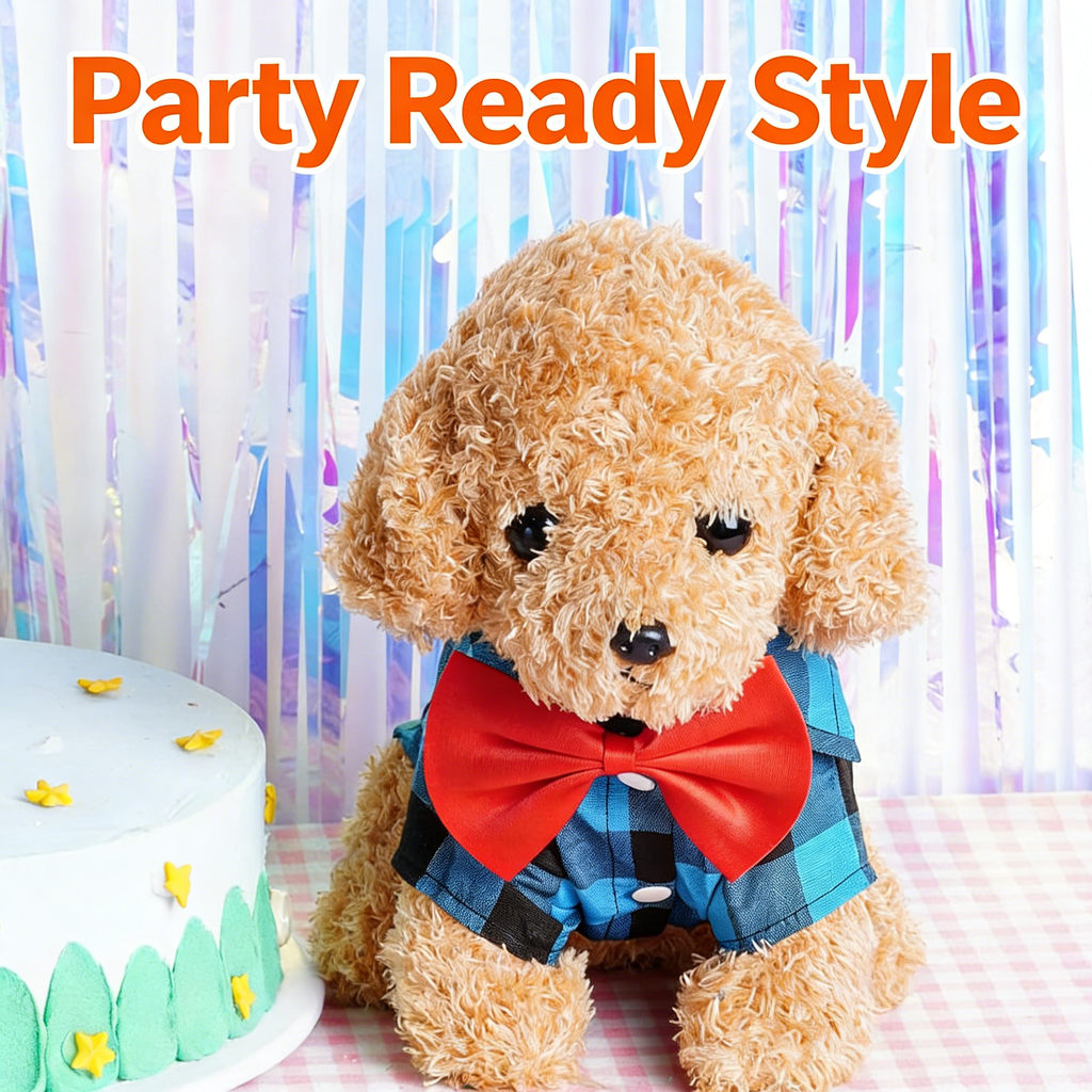 Tongcloud 3 Pack Plaid Puppy Cat Shirt - Cute Dog & Cat Shirts for Medium Dogs & Cats - Birthday Party & Holiday Photo