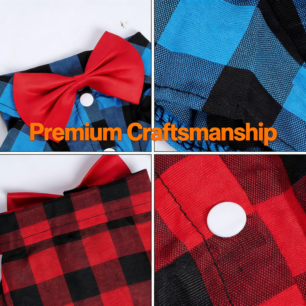 Tongcloud 3 Pack Plaid Puppy Cat Shirt - Cute Dog & Cat Shirts for Medium Dogs & Cats - Birthday Party & Holiday Photo