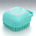 Pet Bath Massage Brush Puppy Dog Cat Grooming Cleaning Soft (Blue)