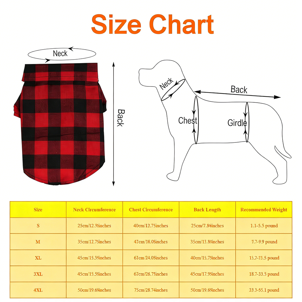 Tongcloud 3 Pack Plaid Puppy Cat Shirt - Cute Dog & Cat Shirts for Medium Dogs & Cats - Birthday Party & Holiday Photo