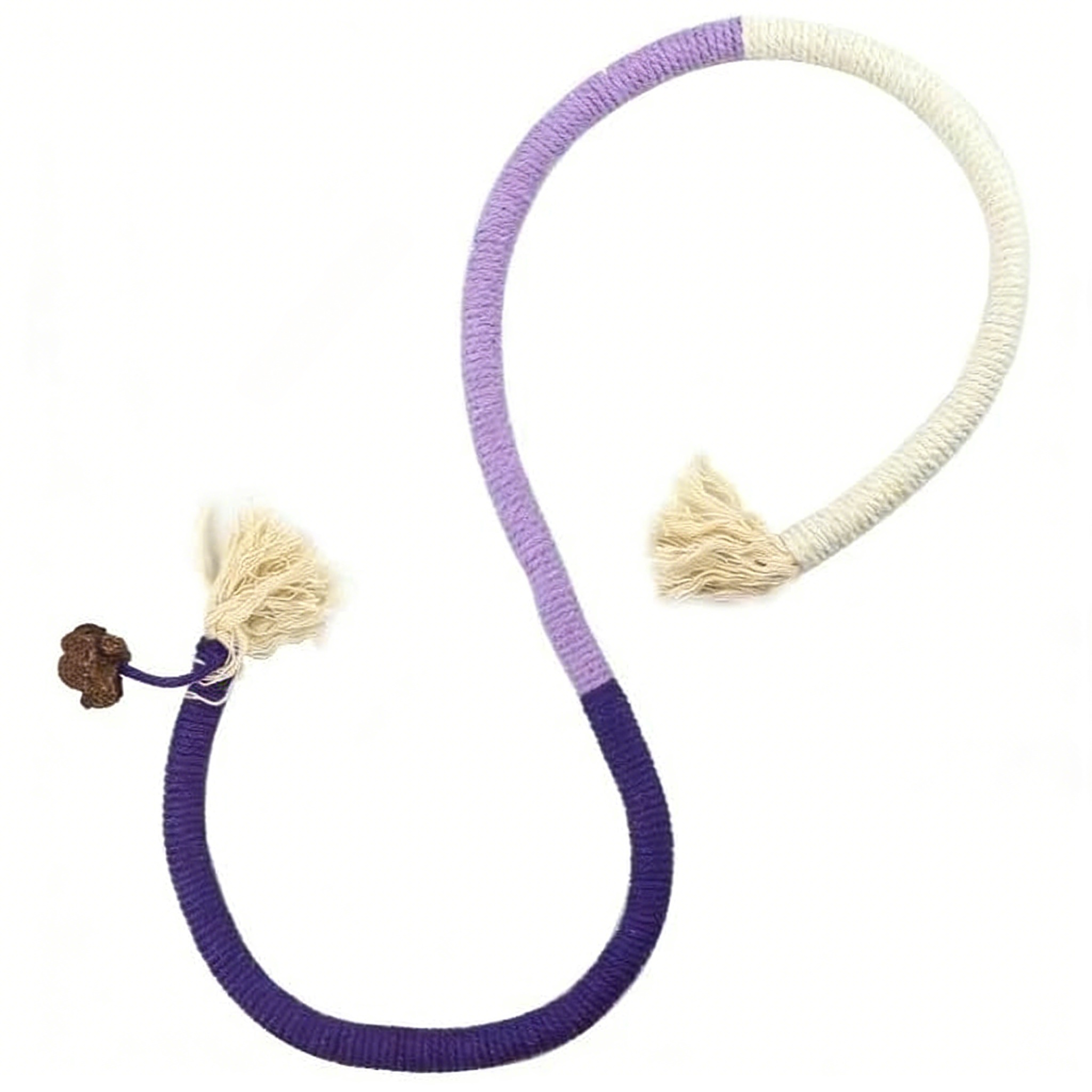 Cat Chew Rope Toy for Indoor Cats, 23.6 Inch Color Block Cotton Rope with Catnip, Safe Teething Toy for Boredom Relief and Dental Health